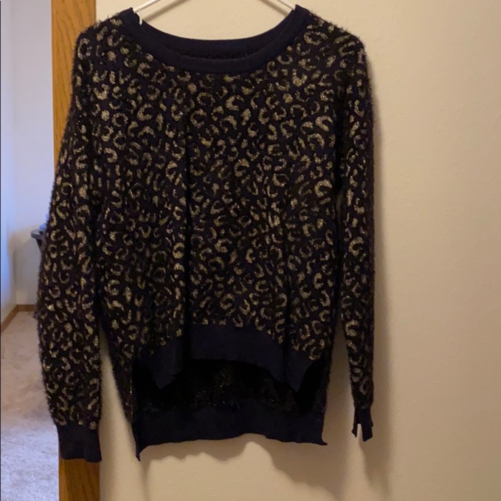 Zara gold leopard print sweater